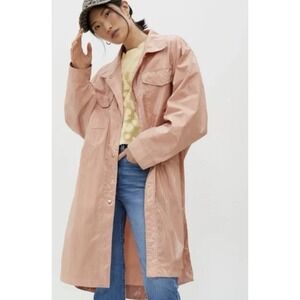 Oof‎ Wear Long Line Jacket Nylon Dusty Rose Women's Sz M Retro Please Read